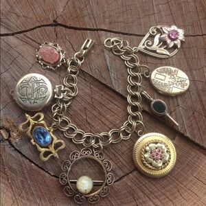 Vintage Antique LGB Charm Bracelet Victorian